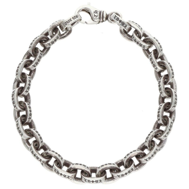 Chrome Hearts Large Paper Chain Silver Bracelet Size 8INCH