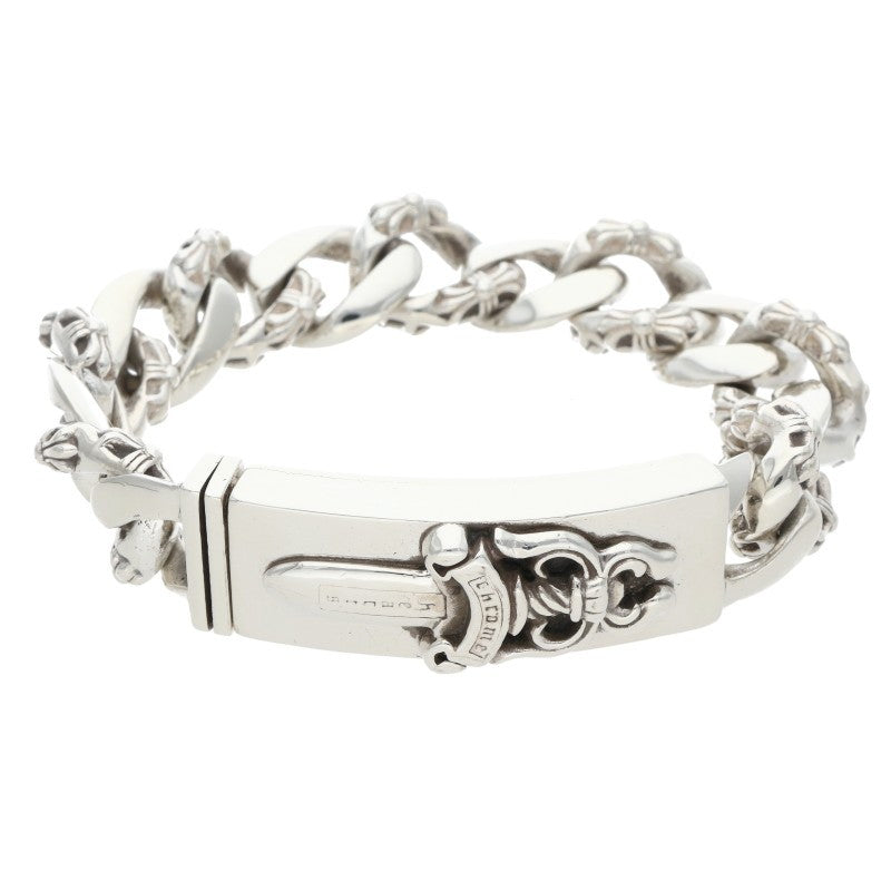 Chrome Hearts ID Dagger Fancy Silver Bracelet Size 13LINK