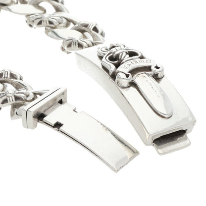 Chrome Hearts ID Dagger Fancy Silver Bracelet Size 13LINK