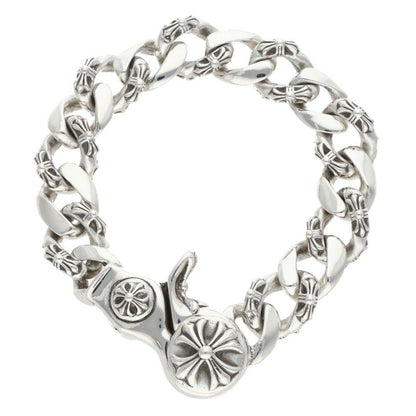 Chrome Hearts Fancy Link Clip Silver Bracelet Size 15LINK