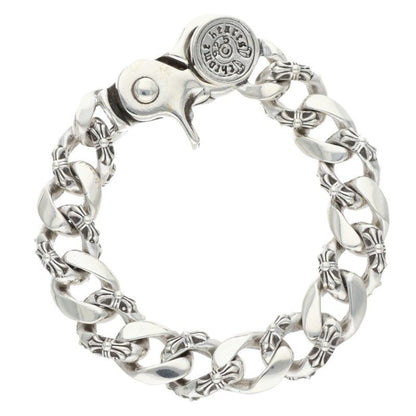 Chrome Hearts Fancy Link Clip Silver Bracelet Size 15LINK