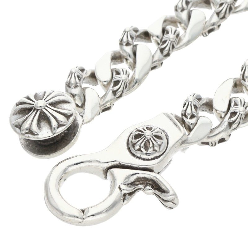 Chrome Hearts Fancy Link Clip Silver Bracelet Size 15LINK