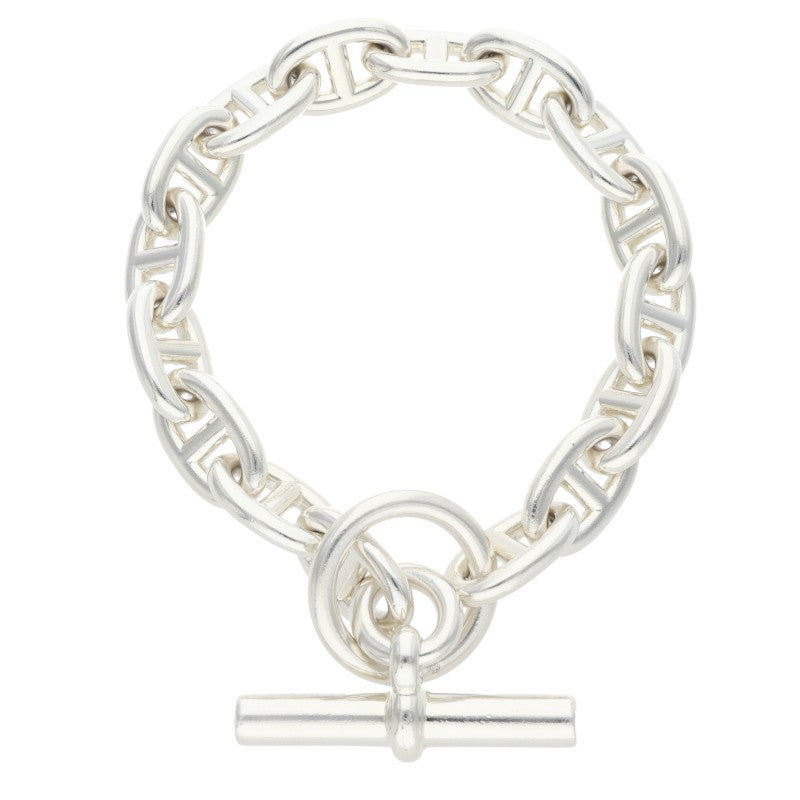 HERMES Chaine d'Ancre MM Silver Bracelet Size 16LINK