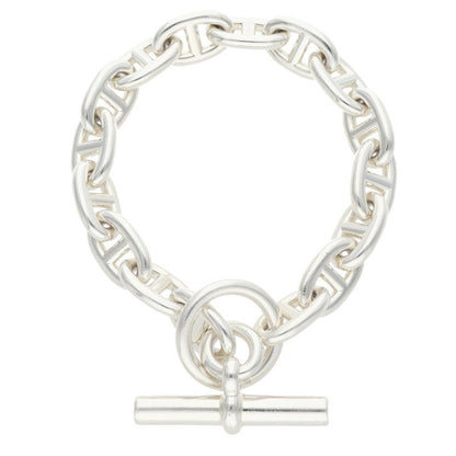 HERMES Chaine d'Ancre MM Silver Bracelet Size 16LINK