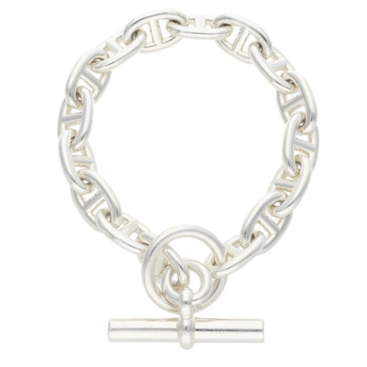 HERMES Chaine d'Ancre MM Silver Bracelet Size 16LINK