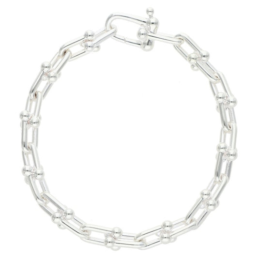 TIFFANY&Co. Hardware Small Link Silver Bracelet Size S
