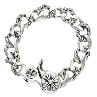 Chrome Hearts Silver Old FNCY CHN LNK Bracelet Size 15LINK