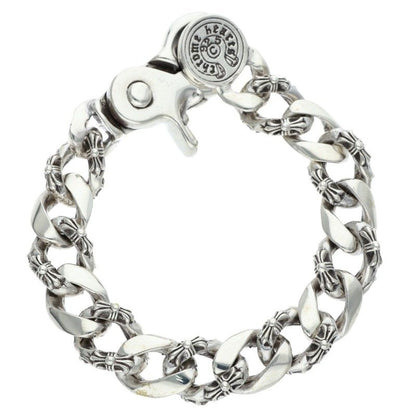 Chrome Hearts Silver Old FNCY CHN LNK Bracelet Size 15LINK