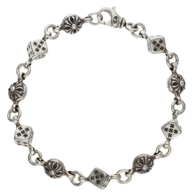 Chrome Hearts DICE NO1 CRSBL Silver Bracelet Size 10LINK