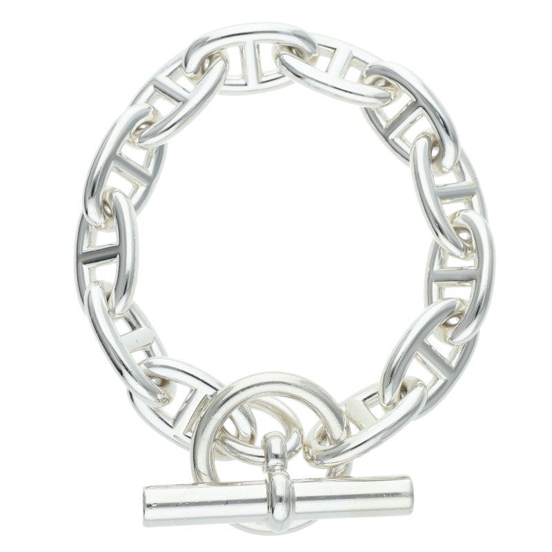 HERMES Chaine d'Ancre GM Silver Bracelet Size 12LINK