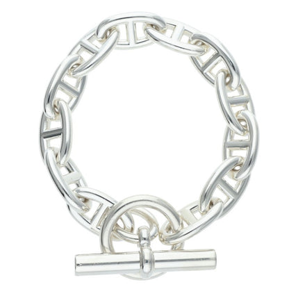 HERMES Chaine d'Ancre GM Silver Bracelet Size 12LINK