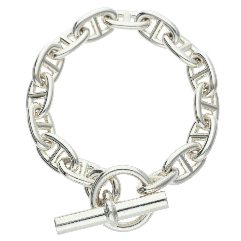 HERMES Chaine d'Ancre MM Silver Bracelet Size 15LINK