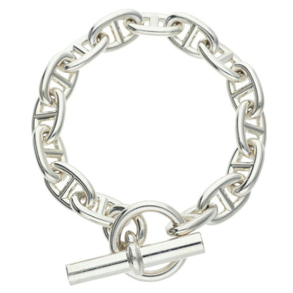HERMES Chaine d'Ancre MM Silver Bracelet Size 15LINK