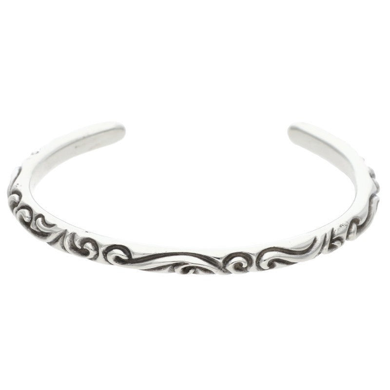 Chrome Hearts BANGLE SCROLL Silver Bracelet Size S