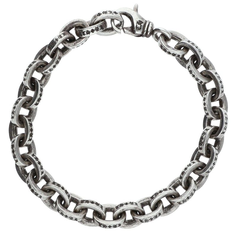 Chrome Hearts Large Paper Chain Silver Bracelet Size 8INCH