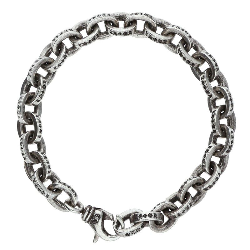 Chrome Hearts Large Paper Chain Silver Bracelet Size 8INCH