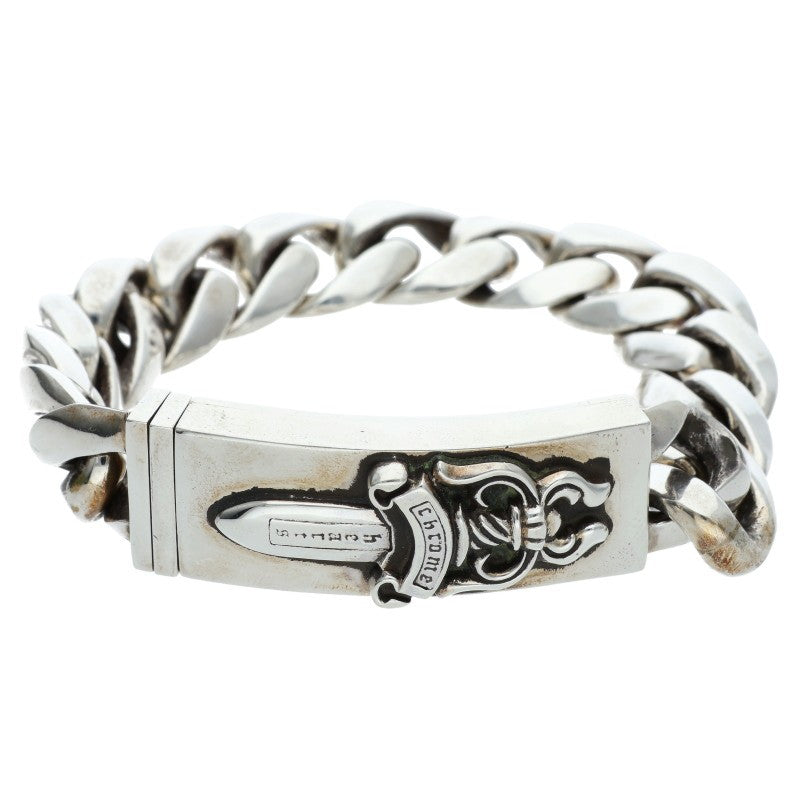 Chrome Hearts ID Dagger Classic Silver Bracelet Size 13LINK