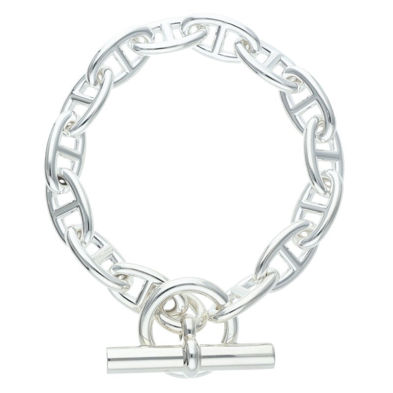HERMES Chaine d'Ancre GM Silver Bracelet Size 14LINK