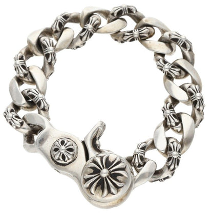 Chrome Hearts FNCY CHN LNK Clip Silver Bracelet Size 13LINK