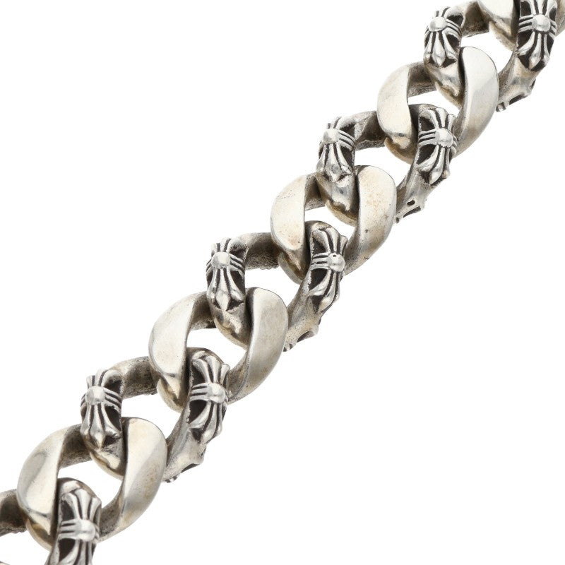 Chrome Hearts FNCY CHN LNK Clip Silver Bracelet Size 13LINK