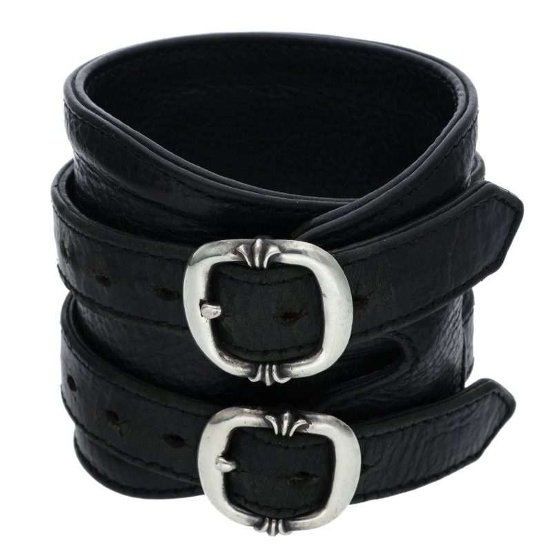Chrome Hearts DOUBLE RR Leather Bracelet Multi Size 2
