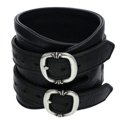 Chrome Hearts DOUBLE RR Leather Bracelet Multi Size 2