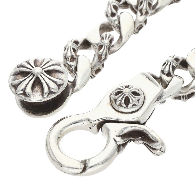 Chrome Hearts FNCY CHN LNK Old Silver Bracelet Size 13LINK