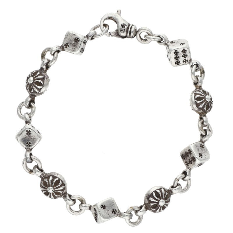 Chrome Hearts DICE NO1 CRSBL Silver Bracelet Size 9LINK