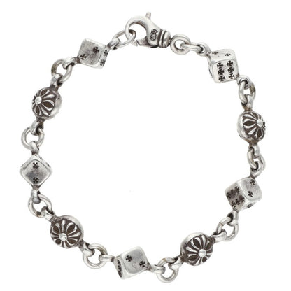 Chrome Hearts DICE NO1 CRSBL Silver Bracelet Size 9LINK