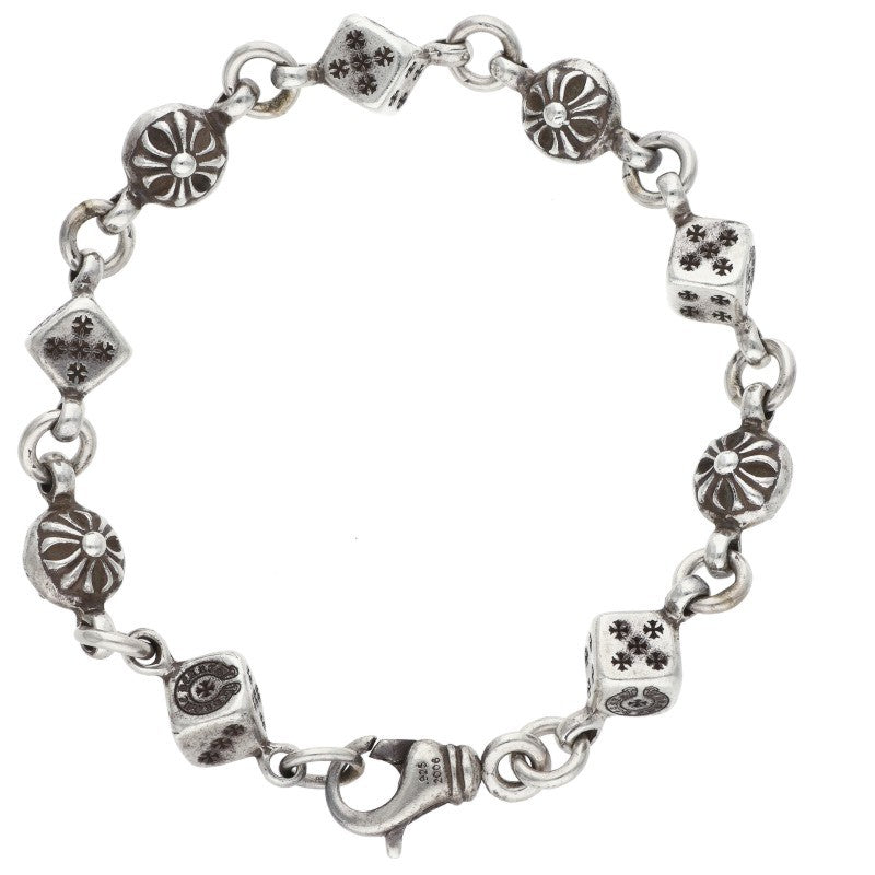 Chrome Hearts DICE NO1 CRSBL Silver Bracelet Size 9LINK
