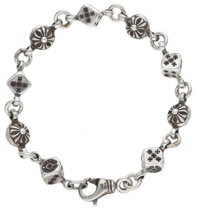 Chrome Hearts DICE NO1 CRSBL Silver Bracelet Size 9LINK