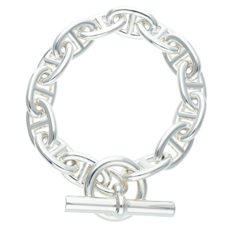 HERMES Chaine d'Ancre TGM Silver Bracelet Size 14LINK