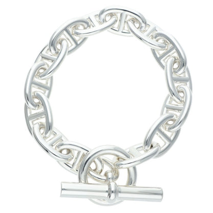 HERMES Chaine d'Ancre TGM Silver Bracelet Size 14LINK