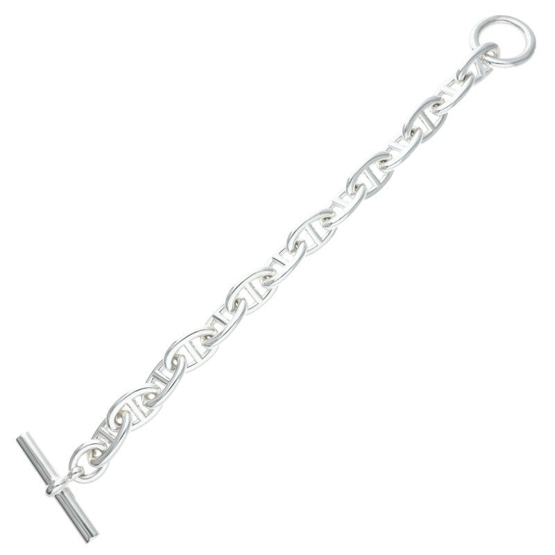 HERMES Chaine d'Ancre TGM Silver Bracelet Size 14LINK
