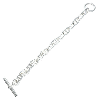 HERMES Chaine d'Ancre TGM Silver Bracelet Size 14LINK