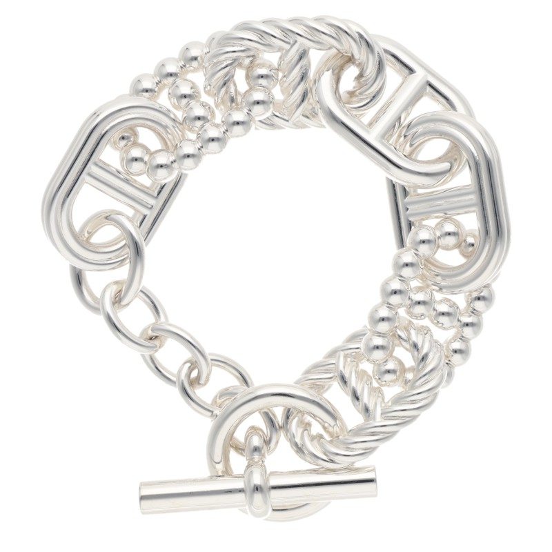 HERMES Chaine d'Ancre Alea II GM Silver Bracelet Size 170