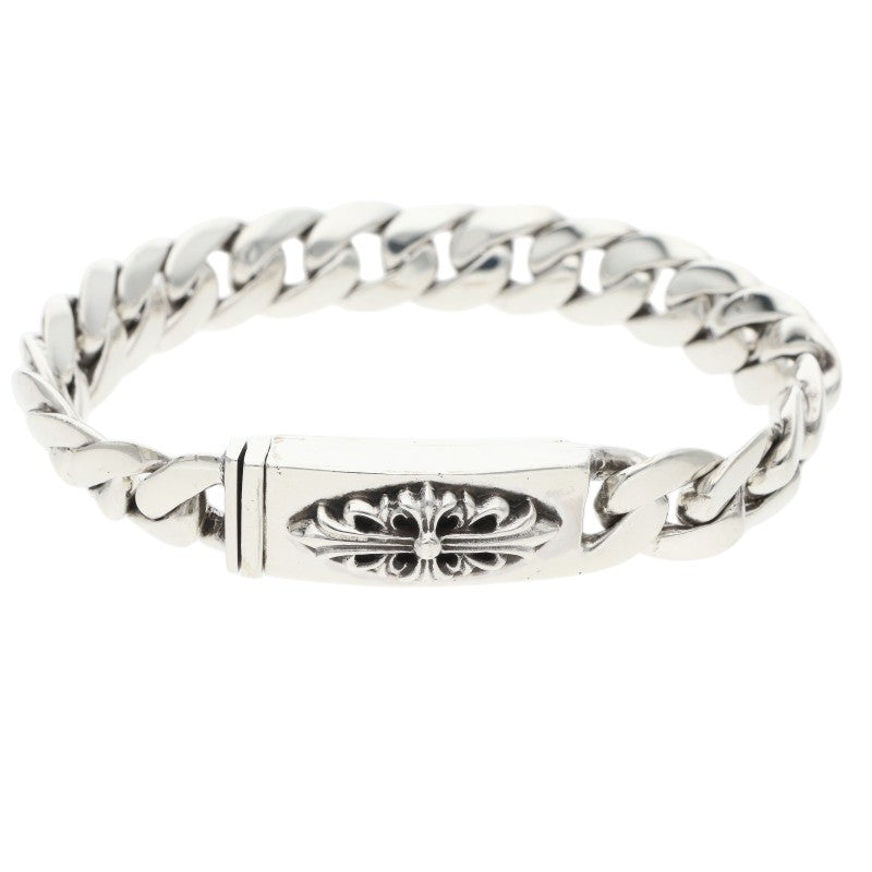 Chrome Hearts ID BBY FLRL CRS Silver Bracelet Size 21LINK