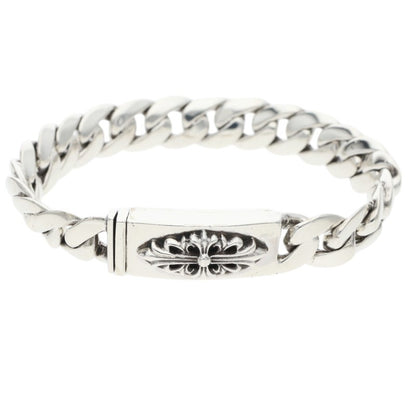 Chrome Hearts ID BBY FLRL CRS Silver Bracelet Size 21LINK