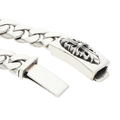 Chrome Hearts ID BBY FLRL CRS Silver Bracelet Size 21LINK