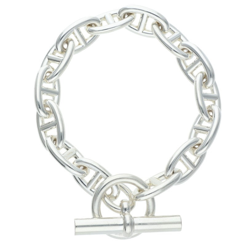 HERMES Chaine d'Ancre GM 925 Silver Bracelet Size 14LINK