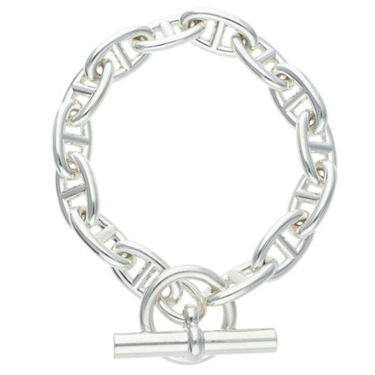 HERMES Chaine d'Ancre GM 925 Silver Bracelet Size 14LINK