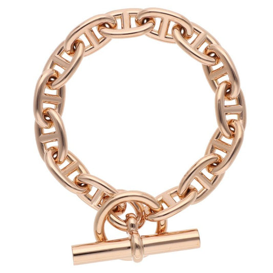 HERMES Chaine d'Ancre MM 18K Pink Gold Bracelet Size 14LINK