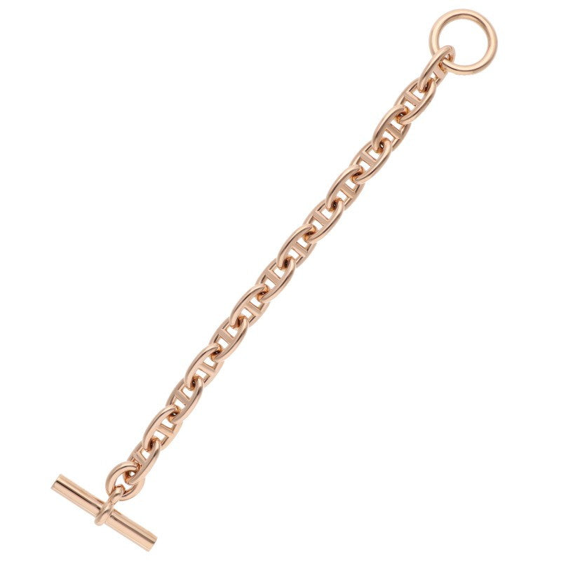 HERMES Chaine d'Ancre MM 18K Pink Gold Bracelet Size 14LINK