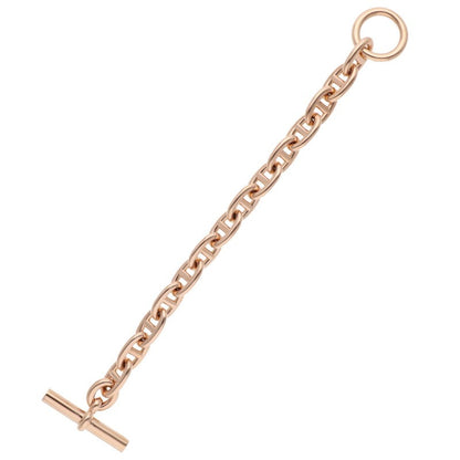HERMES Chaine d'Ancre MM 18K Pink Gold Bracelet Size 14LINK