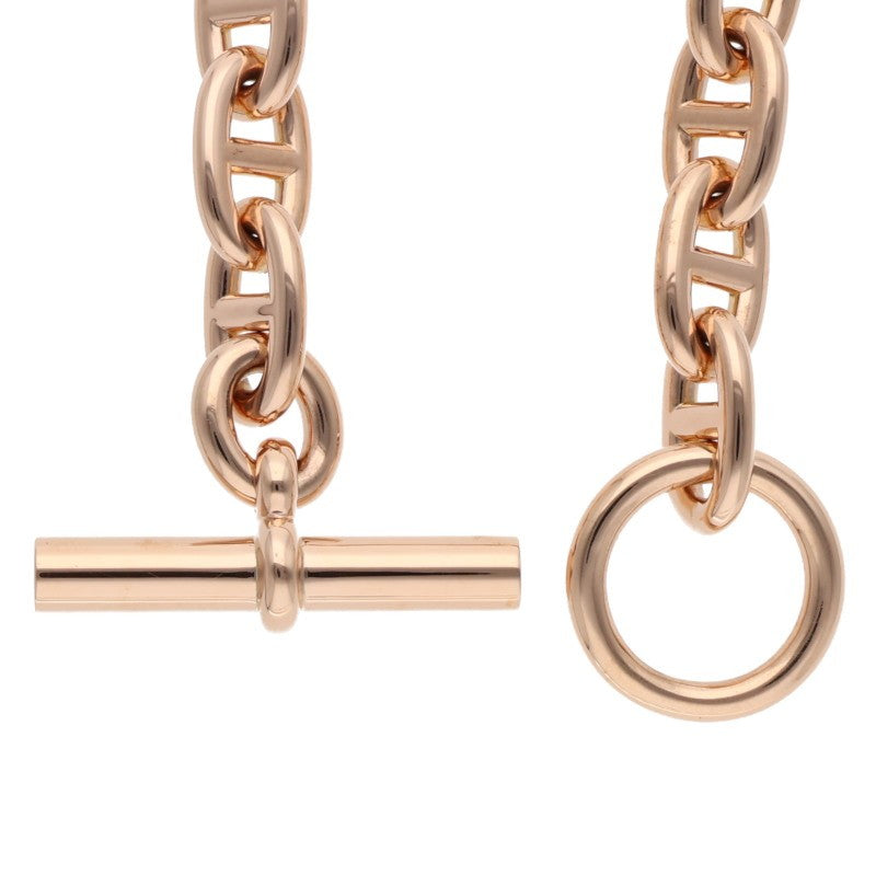 HERMES Chaine d'Ancre MM 18K Pink Gold Bracelet Size 14LINK