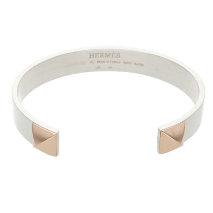 HERMES Clou de H 18K PG & Silver Combo Bracelet Size XL