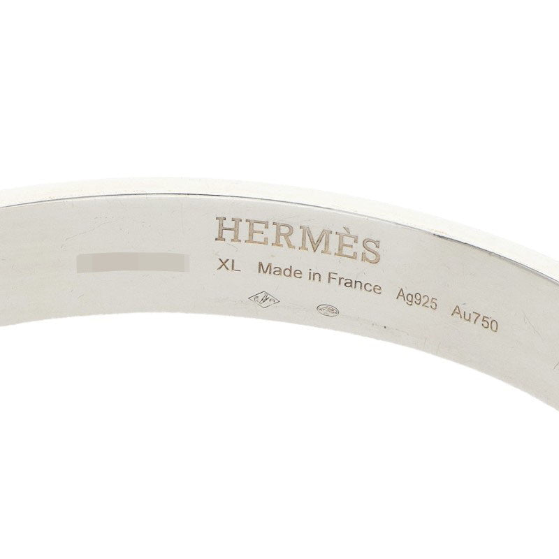 HERMES Clou de H 18K PG & Silver Combo Bracelet Size XL