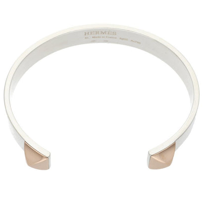 HERMES Clou de H 18K PG & Silver Combo Bracelet Size XL