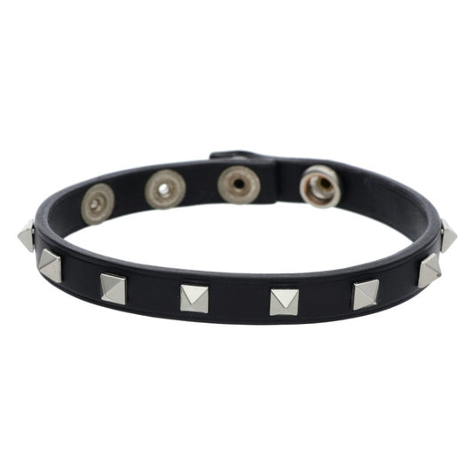 CAREERING Studded Leather Bracelet Black/Silver