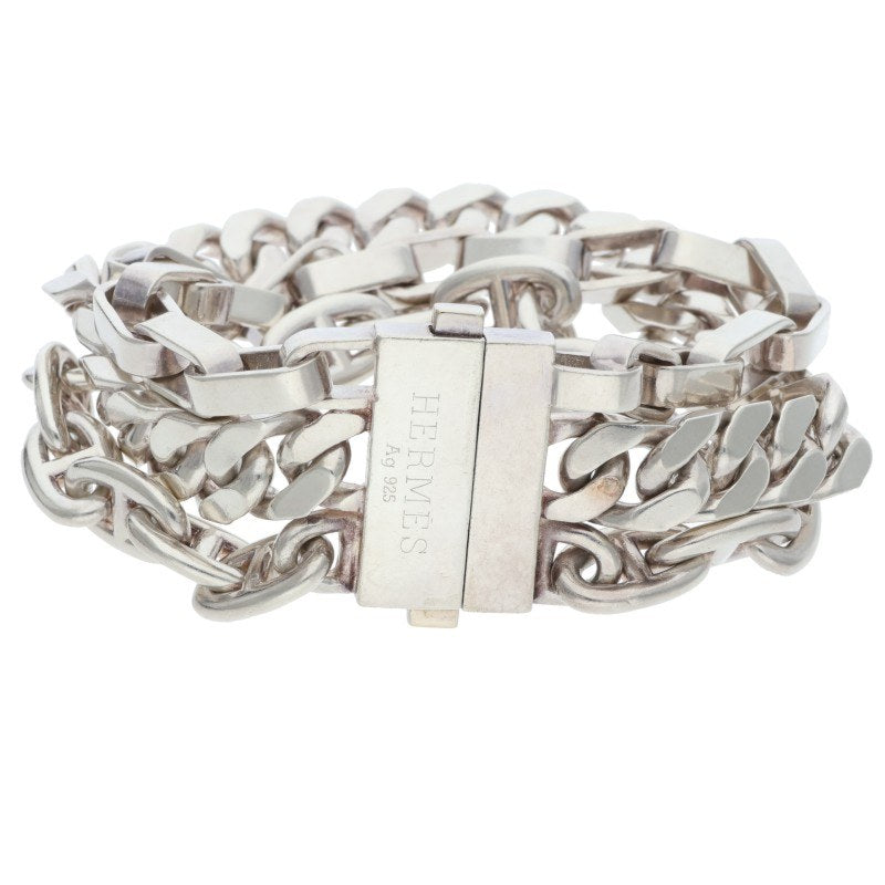 HERMES Etcetera 3 Triple Chain Silver Bracelet Size ONE SIZE